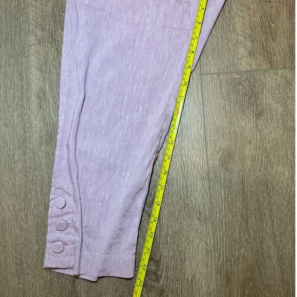 J.Jill Linen Stretch Crop Pants Petite Blush Pink Feminine Spring Medium - Picture 9 of 10